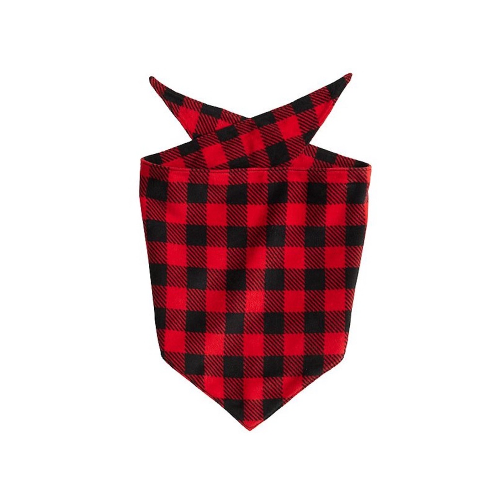 Dog Bandana, Red and Black Plaid